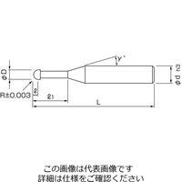 日進工具 PCDボールエンドミル PCDRBR0.3×1.5 04-00500-03001 1本（直送品）