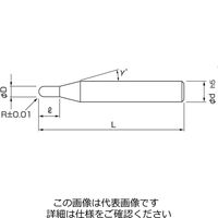 日進工具 無限コーティング 3枚刃ボールエンドミル MSB345R0.9 08-00600-00090 1本（直送品）
