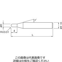 日進工具 無限コーティングプレミアム 高硬度用3枚刃ボールエンドミル MSBH345R1.2 08-00607-00120 1本（直送品）