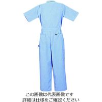 クレヒフク 半袖ストライプツナギ服 ブルー 4L 908-30-4L 1枚（直送品）