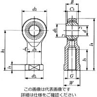 日本トムソン ピロボールロッドエンド PHS(インサート形・めねじ付) PHS12A 1セット(2個)（直送品）