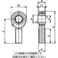 日本トムソン ピロボールロッドエンド PHS(インサート形・めねじ付) PHS6A 1セット(3個)（直送品）