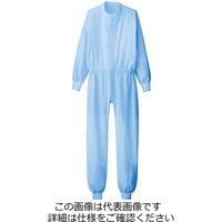 ミドリ安全 ベルデクセル 男女共用 ツナギ型白衣 VEHS2111B 超薄 ブルー L 3118191305 1点（直送品）