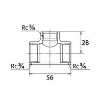 エスコ Rc3/4”x Rc3/8” 異径チーズ(SUS製) EA469AF-306AA 1セット(4個)（直送品）