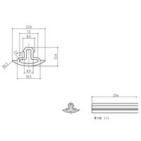杉田エース 集成材フレックス手すり 34・40・45型 兼用ビート 20M 453895 1個（直送品）