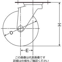 エスコ 130mm キャスター(自在金具付) EA986PT-282 1個（直送品）