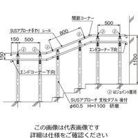 杉田エース SUSアプローチ手すり 34 関節コーナー 研磨 456406 1個（直送品）