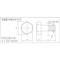 トラスコ中山 TRUSCO 六角ボルト ユニクロ 半ネジ M10×40 12本入 B22-1040H 1パック(12本) 207-3211（直送品）