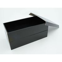 パックスタイル 黒漆 貼箱180ー100 二段 40セット(10×4) 654710 1ケース(40枚入(10枚×4袋))（直送品）