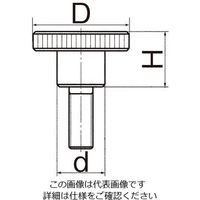 エスコ M6x30mm/φ24mm ローレットノブ(雄ねじ/ステンレス製) EA948BC-9.5A 1セット(10個)（直送品）
