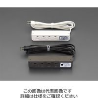 エスコ AC125V/15Ax1.9m コンセント/ネジ止(ブレーカー付/白) EA815HM-4W 1セット(4個)（直送品）