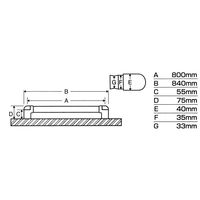 和気産業 ぬくもり手すりST ストレートタイプ 35φ×800mm 35S80C 1セット（直送品）