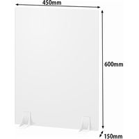オカムラ 飛沫防止パネルセット シングルタイプ 幅450×奥行150×高さ600mm クリア 8TFPBA GG57 1セット(3枚入)（取寄品）