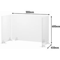 オカムラ 飛沫防止パネルセット コノ字 幅900×奥行450×高さ600mm クリア 8TFPBL GG57 1セット(3台入)（取寄品）