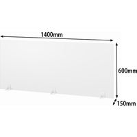 オカムラ 飛沫防止パネルセット シングルタイプ 幅1400×奥行150×高さ600mm クリア 8TFPBH GG57 1セット(3枚入)（取寄品）