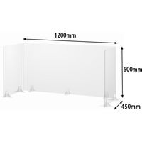 オカムラ 飛沫防止パネルセット コノ字 幅1200×奥行450×高さ600mm クリア 8TFPBM GG57 1セット(3台入)（取寄品）