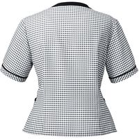 フォーク nuovo オーバーブラウスFB71391 ホワイト×ブラック 13号 FB71391-1-13（直送品）