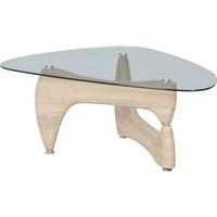 不二貿易 ルーク ガラスセンターテーブル 幅1000×奥行750×高さ405mm ホワイトオーク 96141 1台（直送品）