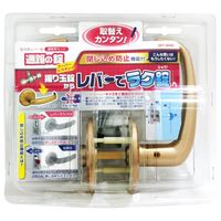 和気産業 室内用レバー錠 通路用セット 通路の錠 樹脂製 ゴールド バックセット60cm SET-003G 1セット（直送品）
