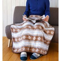 昭プラ 巻きスカート型ひざ掛け ノルディック柄×ブラウン a2377810 1個（直送品）