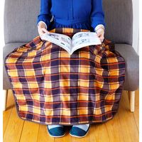 昭プラ 巻きスカート型ひざ掛け チェック柄×ピンク a2377820 1個（直送品）