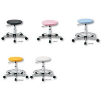 アズワン カラフルラウンドチェア ブラック LRN-BKR 1個 4-2544-01（直送品）