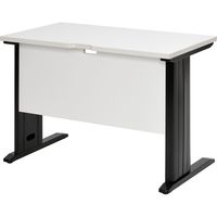 【車上渡し】アールエフヤマカワ スチール脚デスク 天板（抗ウイルス） 幅1000×奥行600×高さ700mm ブラック×ホワイト 1台（直送品）