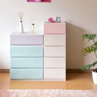 リブウエル リップス 収納チェスト 4段 プラ天板 幅350×奥行447×高さ741ｍｍ ライトグレー 1セット(3台入)（直送品）