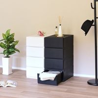 リブウエル リップス 収納チェスト 4段 プラ天板 幅350×奥行447×高さ741ｍｍ ホワイト 1セット(3台入)（直送品）