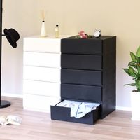 リブウエル リップス 収納チェスト 5段 プラ天板 幅520×奥行447×高さ921ｍｍ ブラック 1台（直送品）