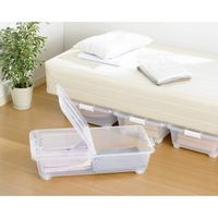 SANKA ベット下収納ケース BSB-75S ホワイト -WH 1セット(1個×4)