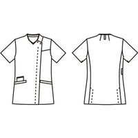 住商モンブラン スクラブ レディス 半袖 白/ターコイズ 73-2244 1枚　スクラブ（直送品）