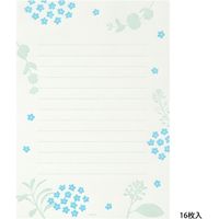 デザインフィル 便箋 活版 16枚入 散らし花柄 20559006 1セット(1冊×2)