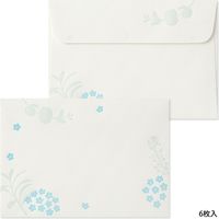デザインフィル 封筒 活版 6枚入 散らし花柄 20560006 1セット(2パック)