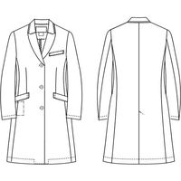 ナガイレーベン 女子シングルドクターコート Tネイビー LL CJ-3390 1枚　白衣　ドクターコート　レディース