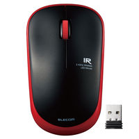 ワイヤレスマウス 無線 2.4GHz 3ボタン IRマウス 省電力 抗菌 レッド M-IR07DRKRD エレコム 1個