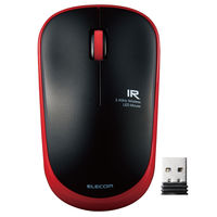ワイヤレスマウス 静音マウス 無線 2.4GHz 3ボタン IR 省電力 抗菌 レッド M-IR07DRSKRD エレコム 1個