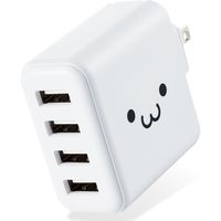 USB充電器 コンセント USB-A×4 合計4.8A スマホ タブレット充電 しろちゃん MPA-ACU13WF エレコム 1個（直送品）