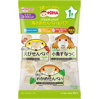 【1歳頃から】和光堂 1歳からのおやつ+DHA バラエティパック 海のおせんべい＆パフ 6包入 1セット（3個）