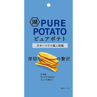 湖池屋 スリムバッグ ピュアポテト 厚切りひとくちカット オホーツクの塩と岩塩 12袋