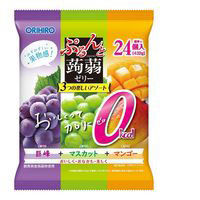ぷるんと蒟蒻ゼリー カロリーゼロ 巨峰+マスカット+マンゴー アソート 1セット（1袋（24個入）×3） オリヒロ　ミニパウチ