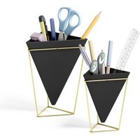 アントレックス Umbra トリッグ フラワーベース デスクオーガナイザー 幅140×奥行140 × 高さ175mm ブラック/ブラス 1セット(大 （直送品）