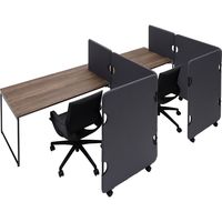 【軒先渡し】オリバー PD ロングデスク用パーテーション 簡易ブース 幅1400×奥行800×高さ1300mm モスグリーン 1台（直送品）