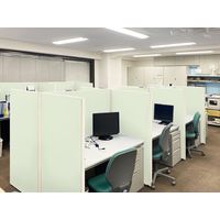 【軒先渡し】バリュテック・インターナショナル フェルトーン 制菌 吸音パーティション キャスター付 900×1500mm Lグリーン 1台（直送品）