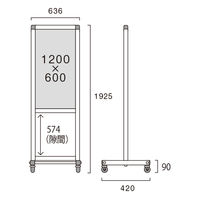 常磐精工 トールパーテーション1200X600 キャスター付 THBP1200X600K 1台（直送品）