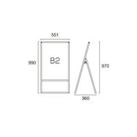 常磐精工 ブラックバリウススタンド看板 アクリルタイプ B2片面 BVASKAC-B2K 1台（直送品）