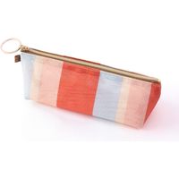 ペンケース メッシュ ストライプ柄 赤 41799006 1個 デザインフィル（直送品）