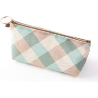 ポーチ マチ付 メッシュ チェック柄 水色 53334006 1個 デザインフィル（直送品）