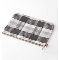ポーチ A5 メッシュ チェック柄 黒 53341006 1個 デザインフィル（直送品）