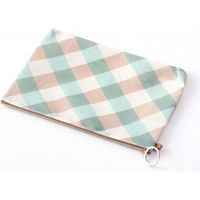 ポーチ A5 メッシュ チェック柄 水色 53342006 1個 デザインフィル（直送品）